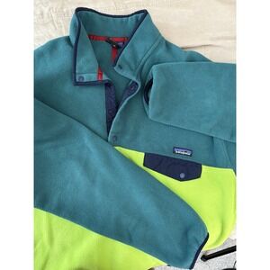 Men's Patagonia Synchilla Snap-T Pullover 2016 Green Color block XXL